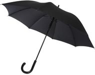 Fontana 23" automaattisesti avattava sateenvarjo koukkukahvalla, musta liikelahja logopainatuksella